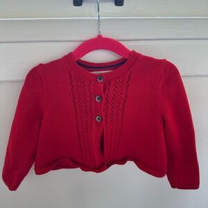 Red Button-Up Baby Cardigan